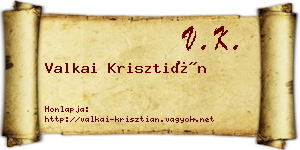 Valkai Krisztián névjegykártya